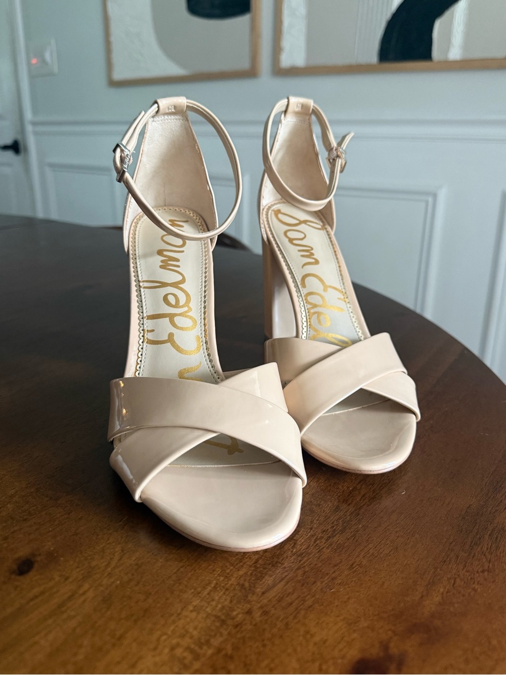 Sam Edelman Nude Blush Block Heels — Size 11